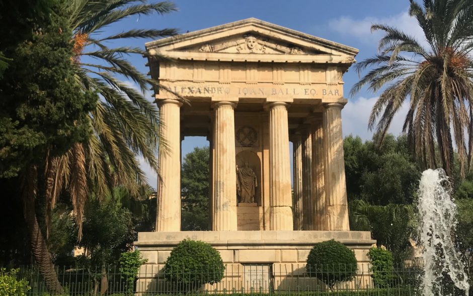 Monument to Sir Alexander John Ball, Lower Barraka Gardens, Valletta, Malta